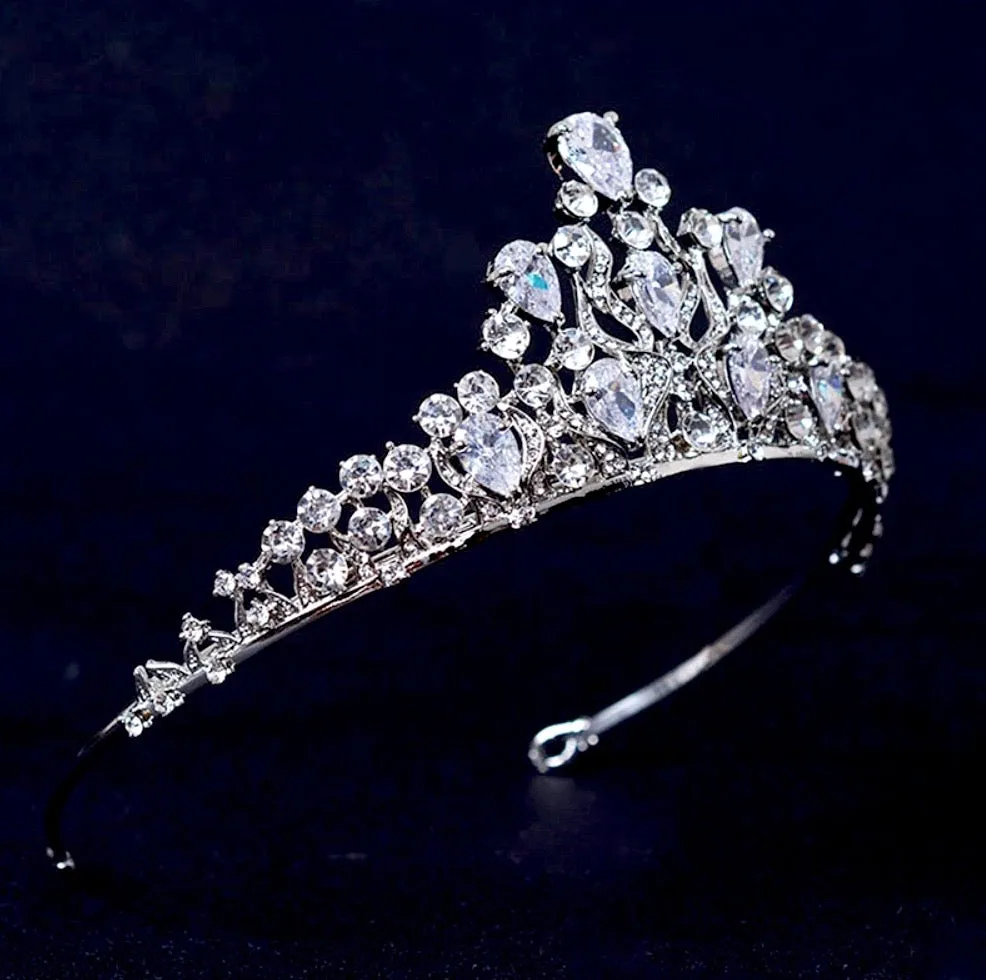 "Felicia" - Silver Cubic Zirconia Bridal Tiara