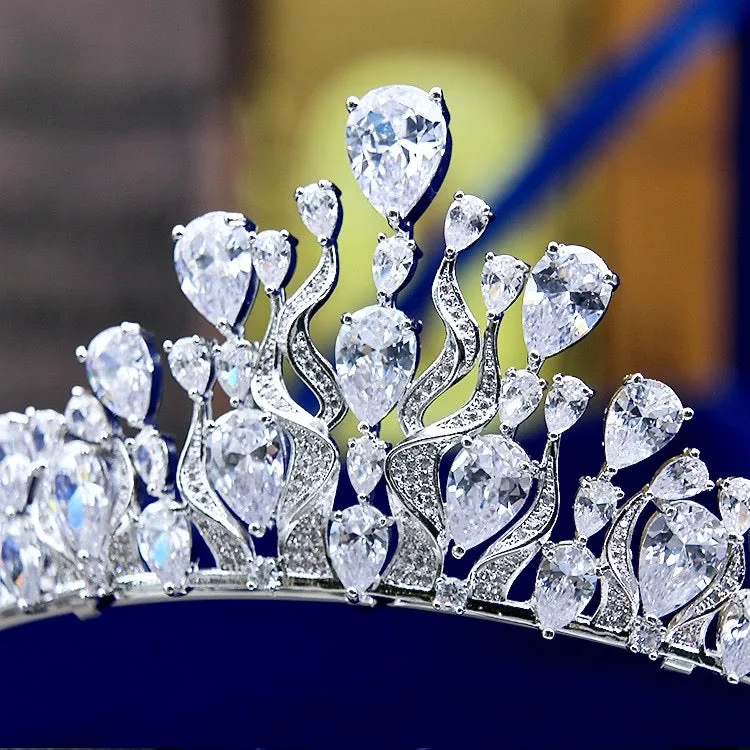 "Felicia" - Silver Cubic Zirconia Bridal Tiara
