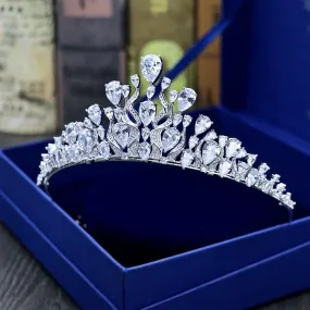 "Felicia" - Silver Cubic Zirconia Bridal Tiara