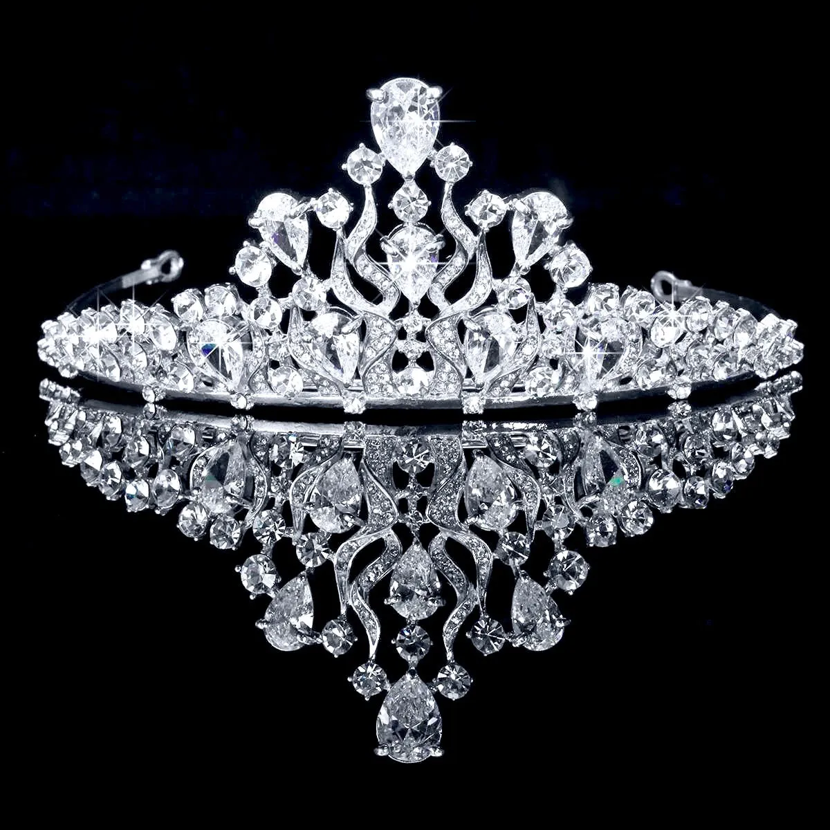 "Felicia" - Silver Cubic Zirconia Bridal Tiara
