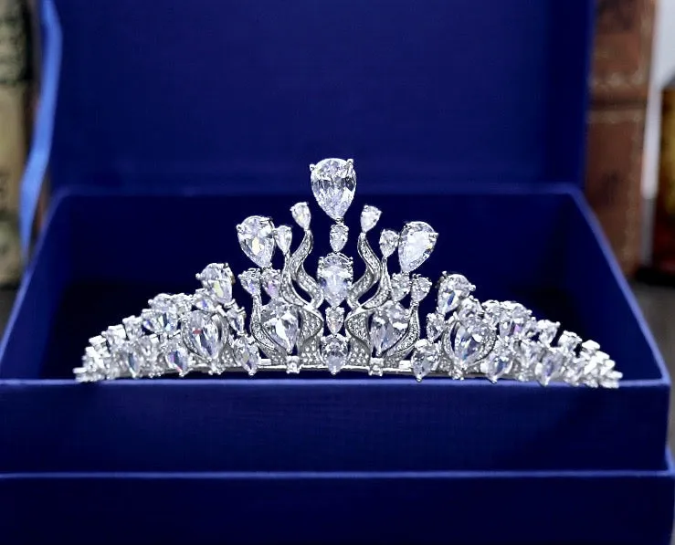 "Felicia" - Silver Cubic Zirconia Bridal Tiara