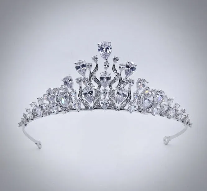 "Felicia" - Silver Cubic Zirconia Bridal Tiara