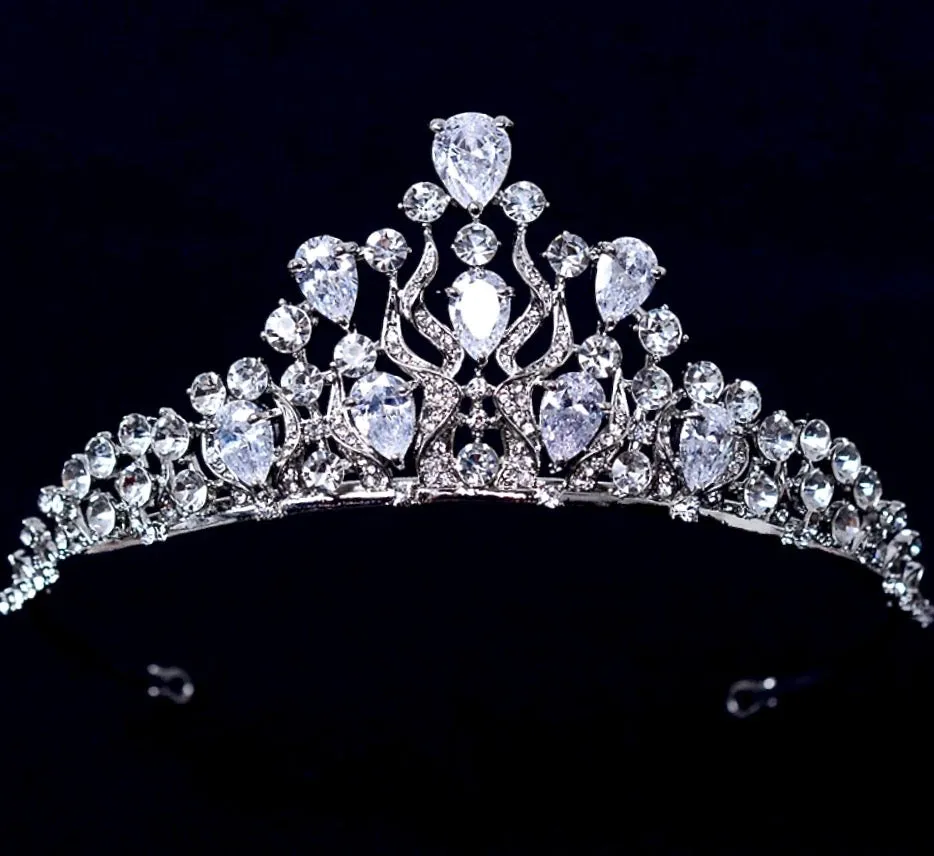 "Felicia" - Silver Cubic Zirconia Bridal Tiara