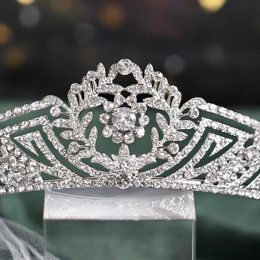 "Fontaine" - Silver Crystal Bridal Tiara
