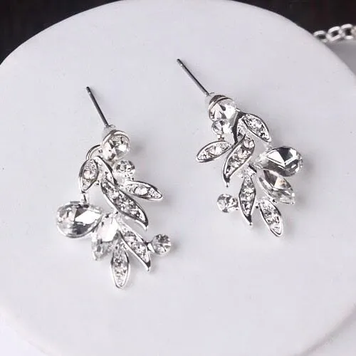 "Gayle" - Silver Cubic Zirconia 3-Piece Bridal Jewelry Set With Tiara