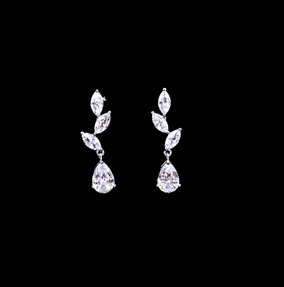 "Ivelina" - Silver Cubic Zirconia 3-Piece Bridal Jewelry Set With Tiara