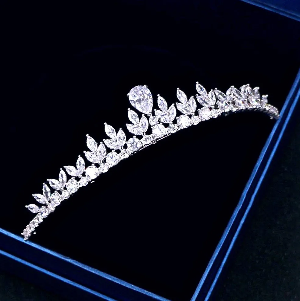 "Ivelina" - Silver Cubic Zirconia 3-Piece Bridal Jewelry Set With Tiara
