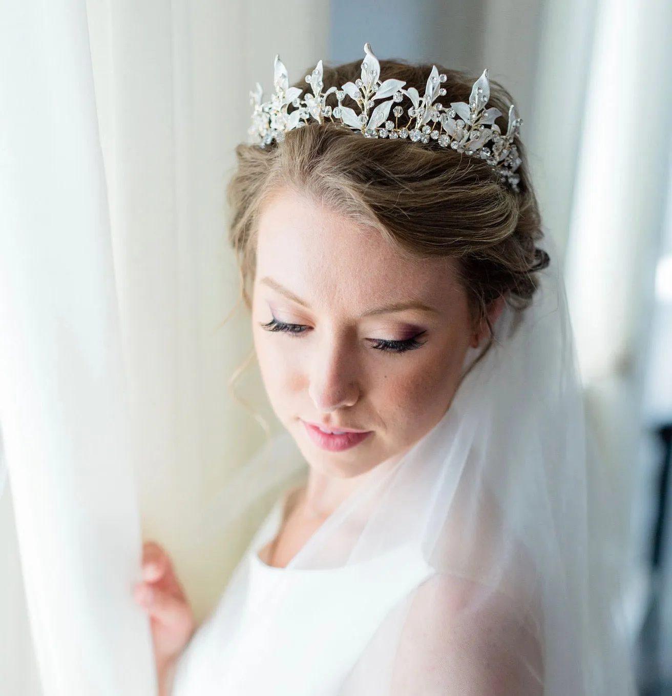 "Kariyah" - Gold Bridal 3-Piece Jewelry Set With Tiara