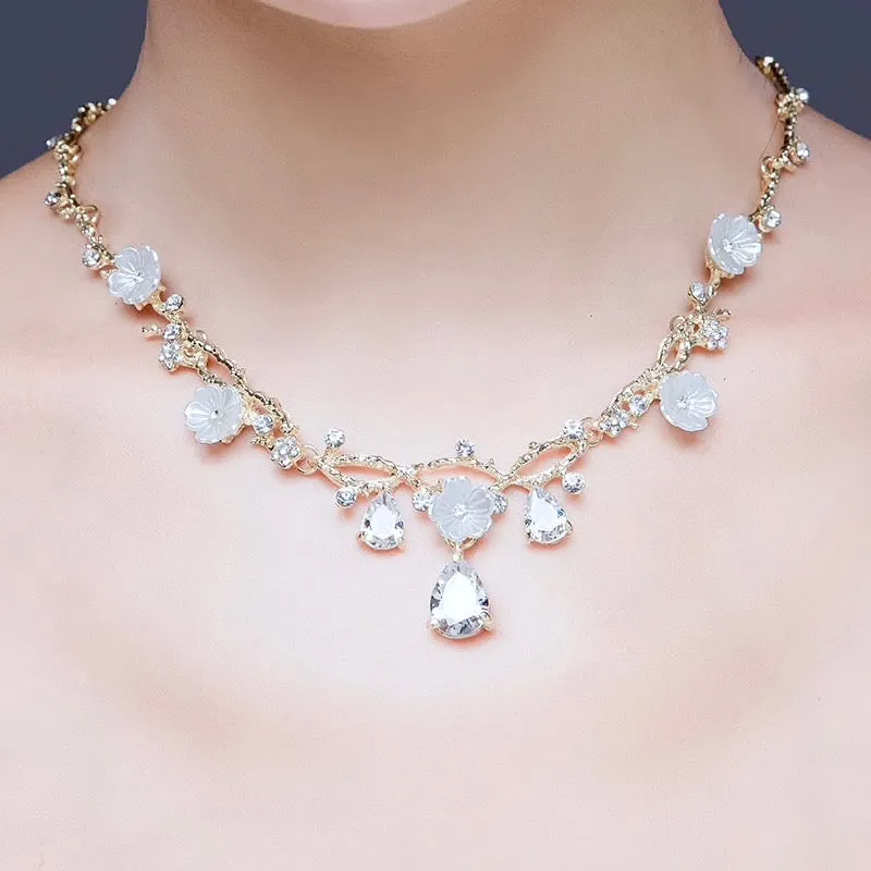 "Kariyah" - Gold Bridal 3-Piece Jewelry Set With Tiara