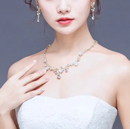 "Kariyah" - Gold Bridal 3-Piece Jewelry Set With Tiara