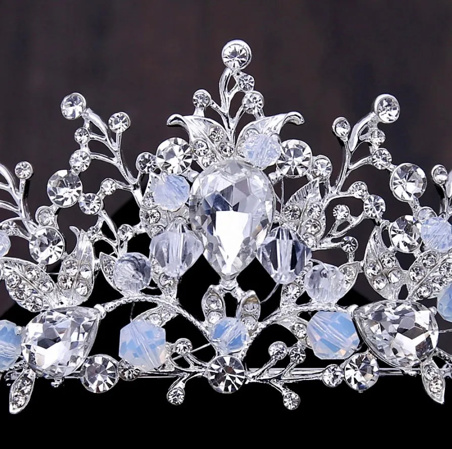 "Liana" - Bridal 3-Piece Jewelry Set With Tiara - Available in Gold and Silver