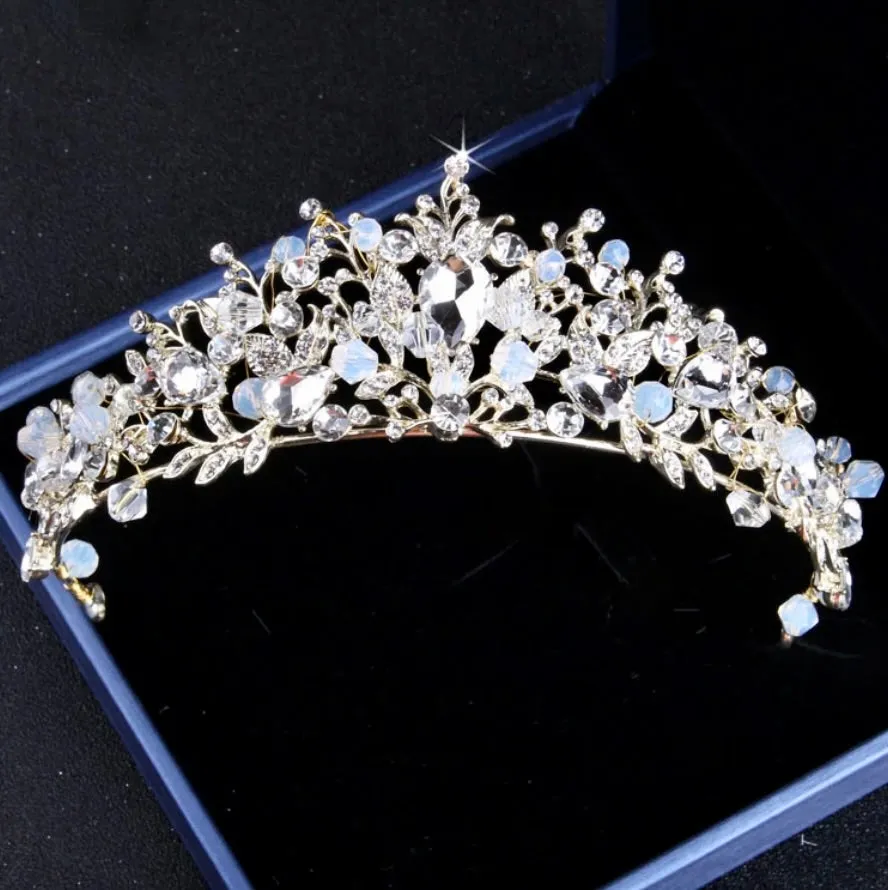 "Liana" - Bridal 3-Piece Jewelry Set With Tiara - Available in Gold and Silver
