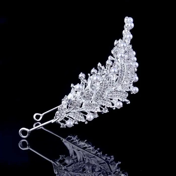 "May" - Pearl and Cubic Zirconia Bridal Tiara