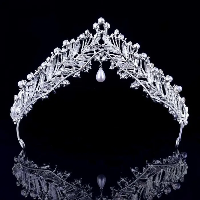 "May" - Pearl and Cubic Zirconia Bridal Tiara