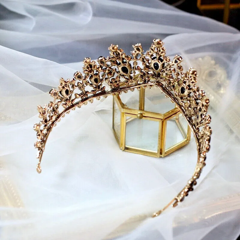 "Olenna" - Victorian Gothic Black Bridal Tiara
