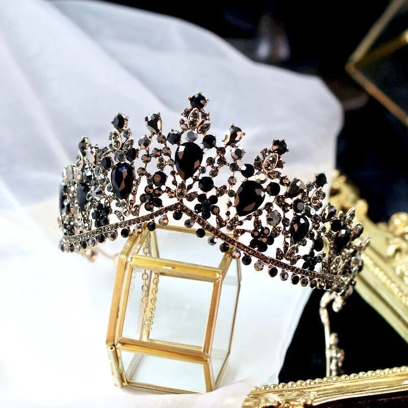 "Olenna" - Victorian Gothic Black Bridal Tiara