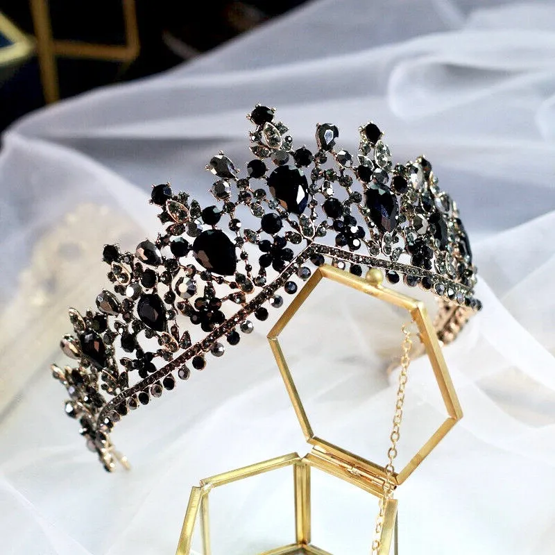 "Olenna" - Victorian Gothic Black Bridal Tiara