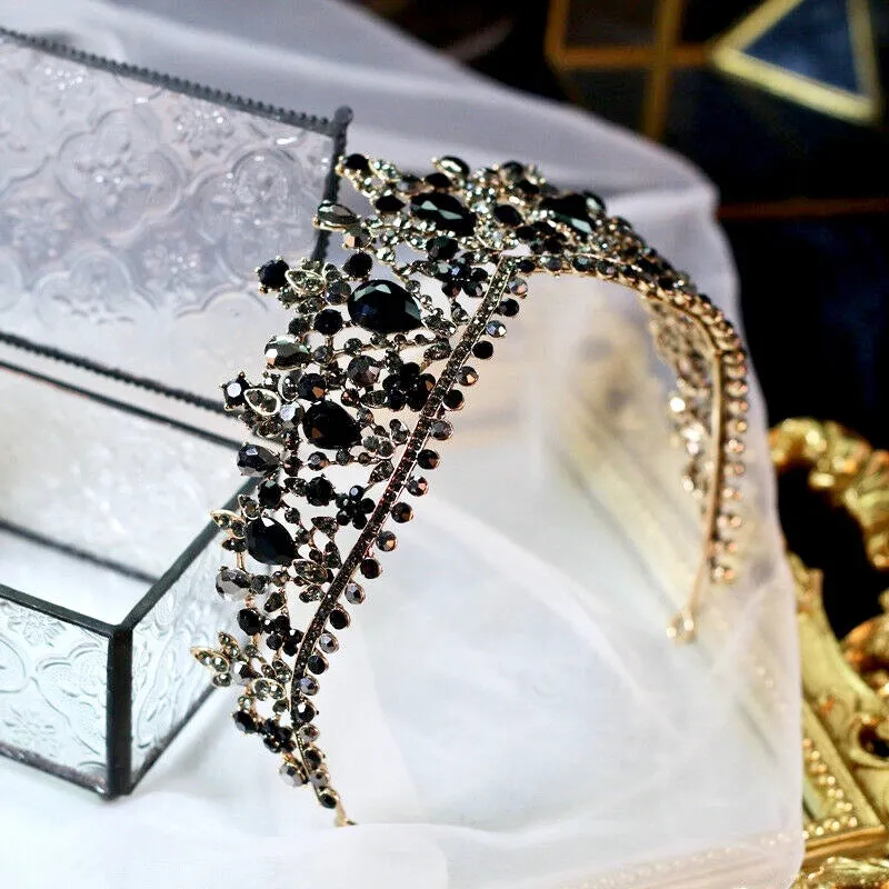 "Olenna" - Victorian Gothic Black Bridal Tiara