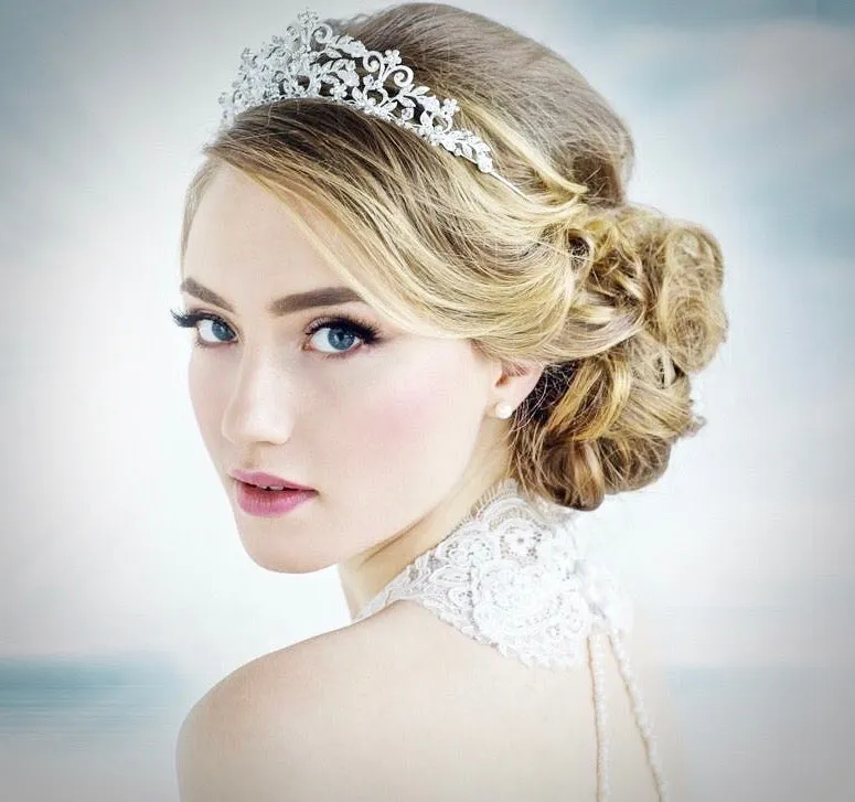 "Simone" - Crystal Bridal Tiara - Available in Silver, Rose Gold and Yellow Gold