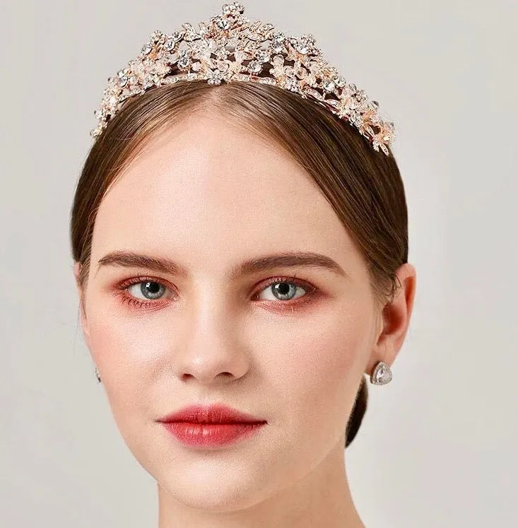 "Simone" - Crystal Bridal Tiara - Available in Silver, Rose Gold and Yellow Gold