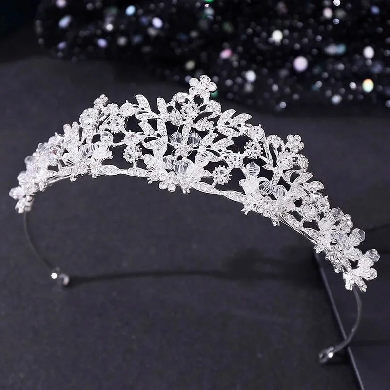 "Simone" - Crystal Bridal Tiara - Available in Silver, Rose Gold and Yellow Gold