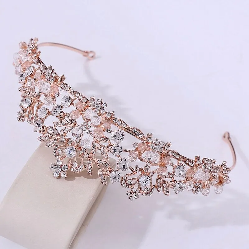 "Simone" - Crystal Bridal Tiara - Available in Silver, Rose Gold and Yellow Gold