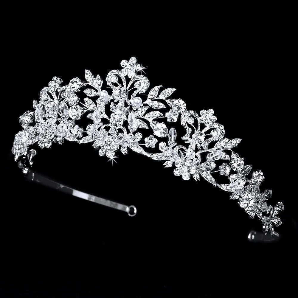 "Simone" - Crystal Bridal Tiara - Available in Silver, Rose Gold and Yellow Gold