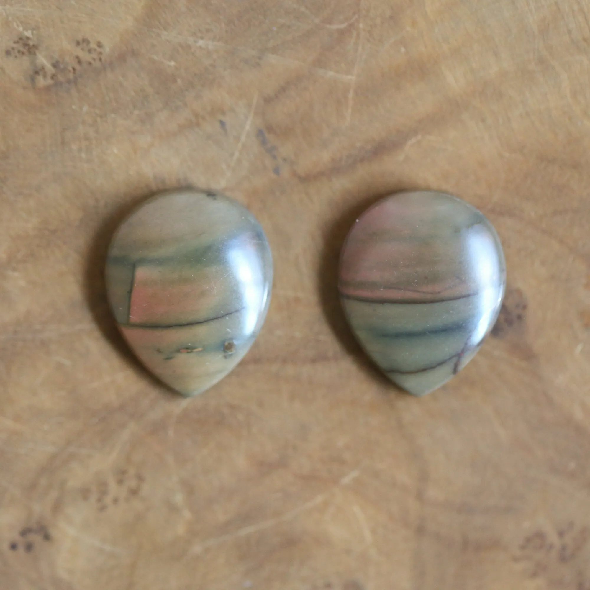 Red Creek Jasper Earrings - .925 Sterling Silver Ring - Silversmith - Jasper Drop Earrings