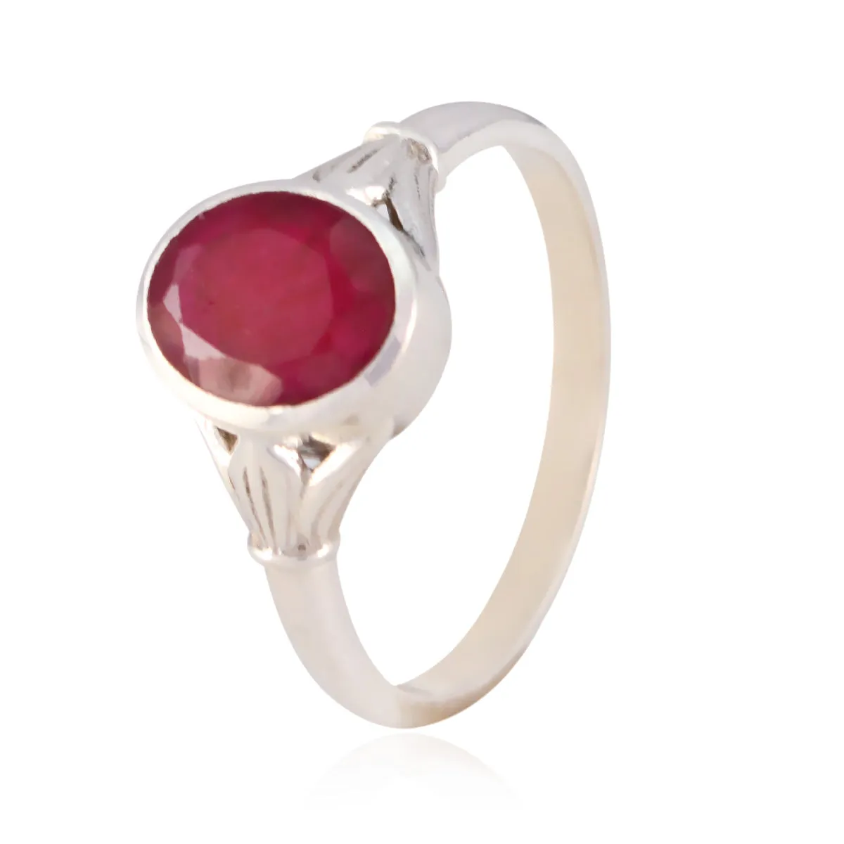 Riyo Elegant Gemstone Indianruby Silver Rings Jewelry Pawn Shop