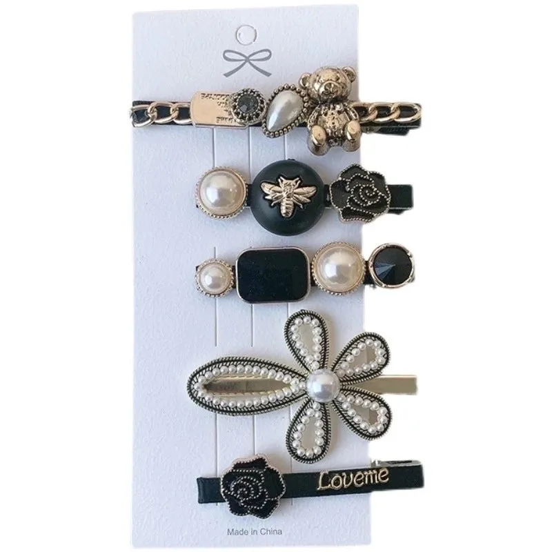 Simple New Rhinestone Pearl Hairpin