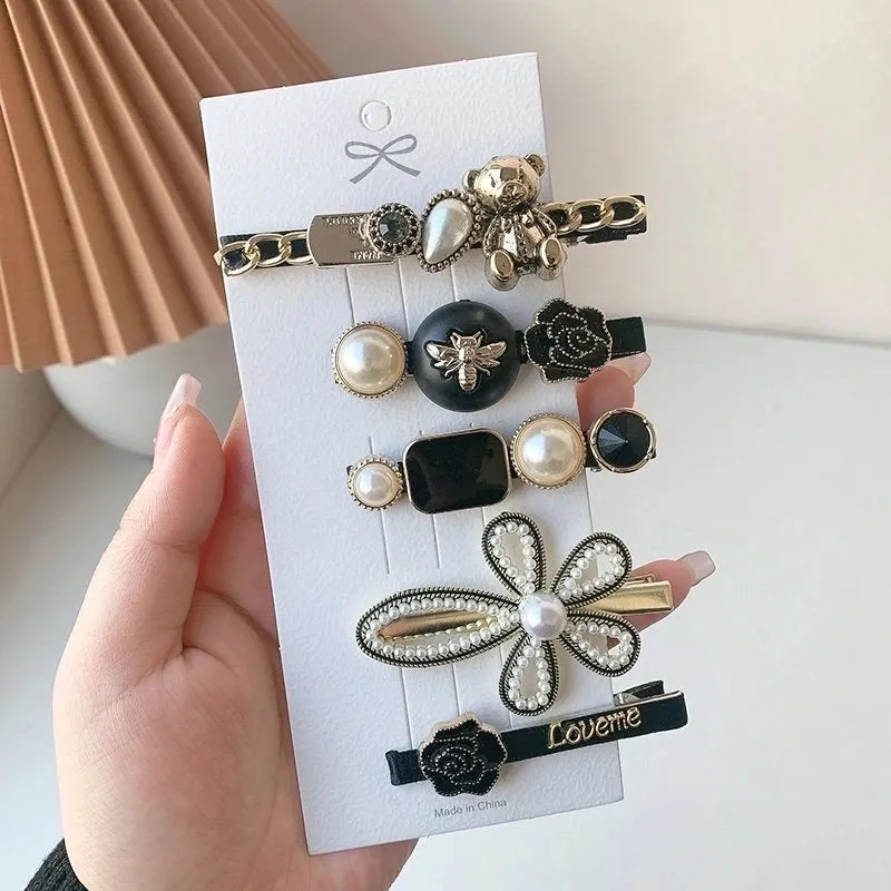 Simple New Rhinestone Pearl Hairpin