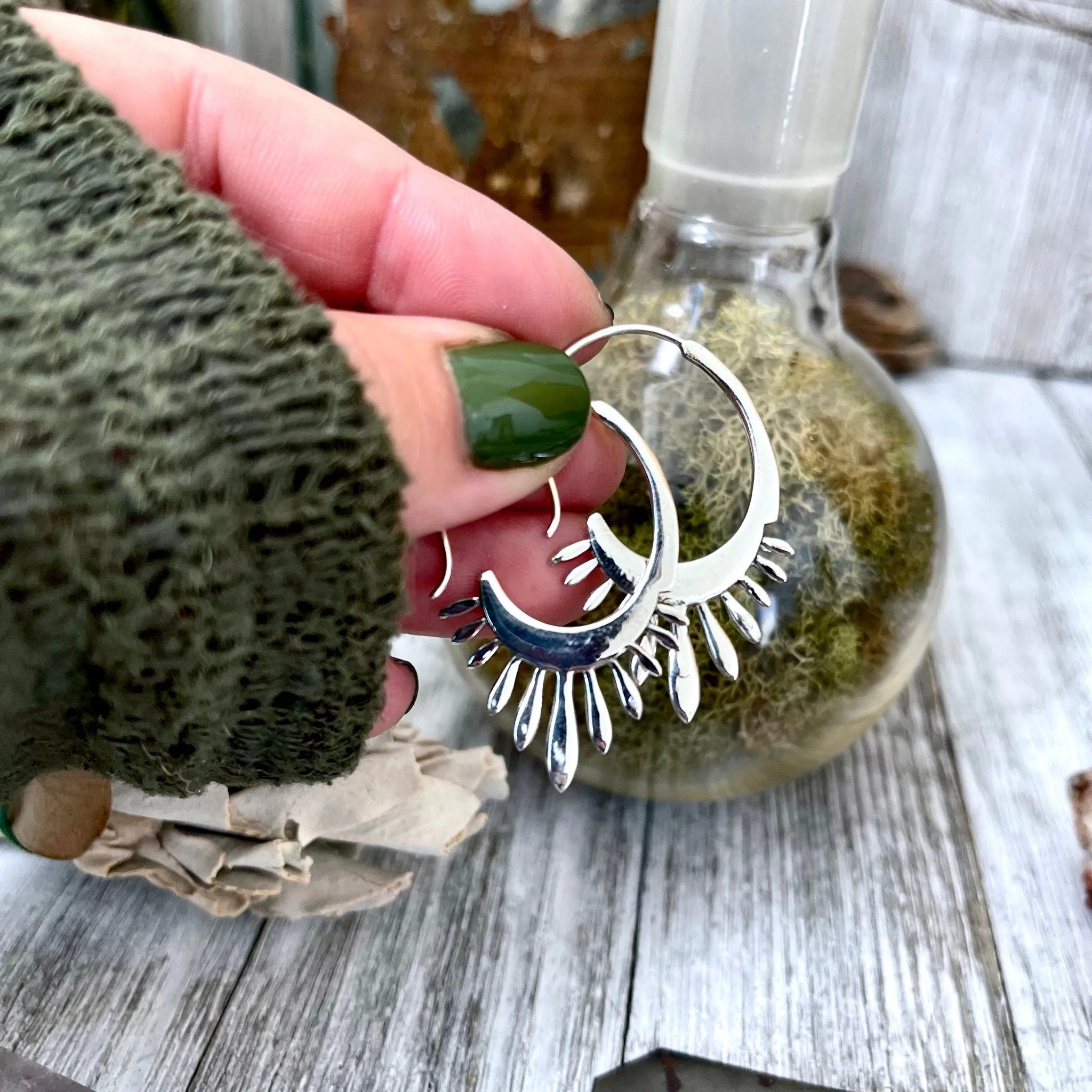 Small Sterling Silver Decorated Earring