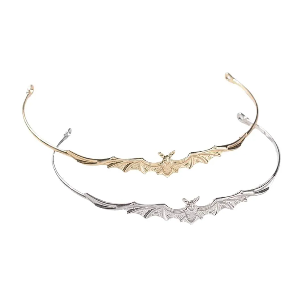 The Bullish Store Women's Bat Power Headband Tiara in Silver or Gold
