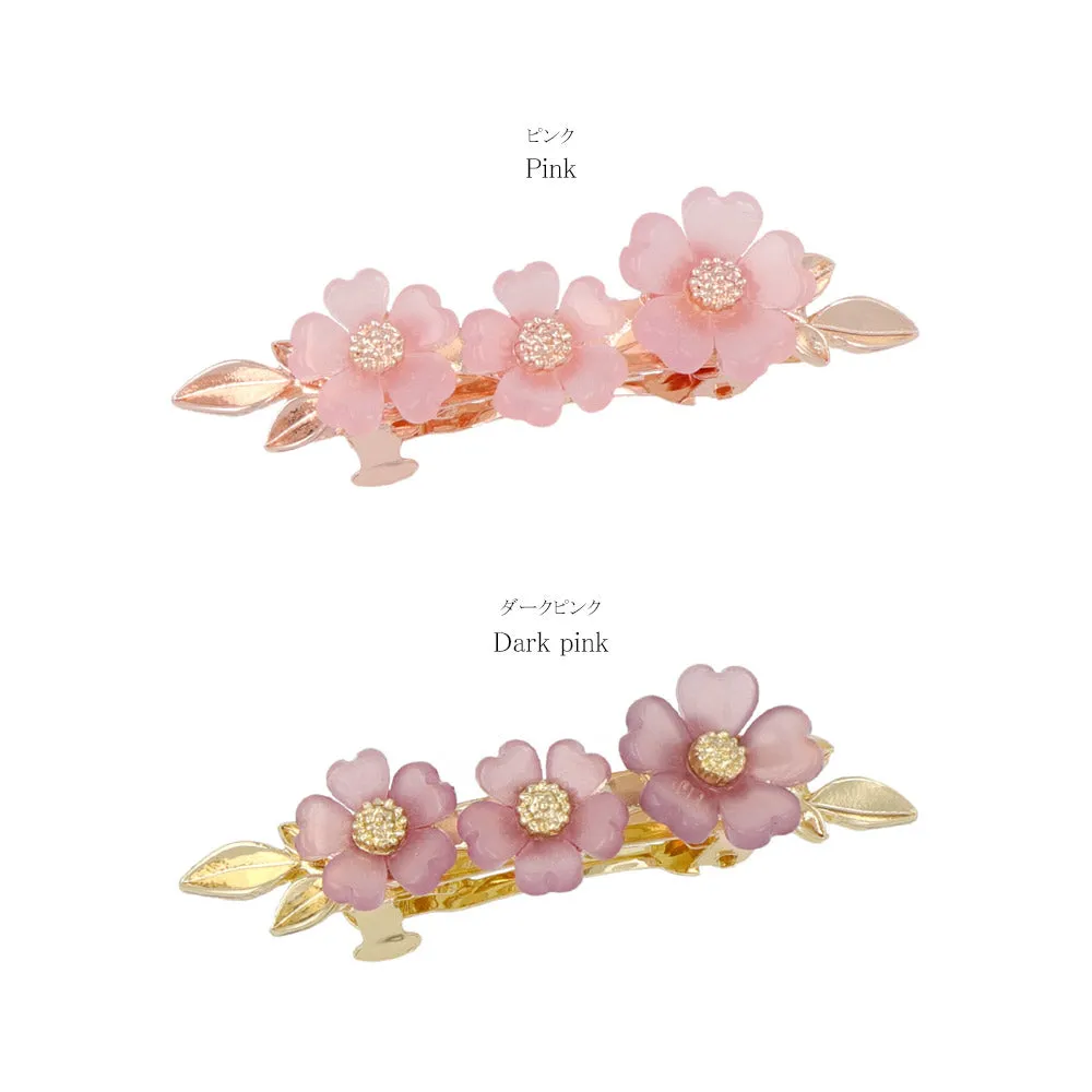 Triple Sakura Hair Barrette