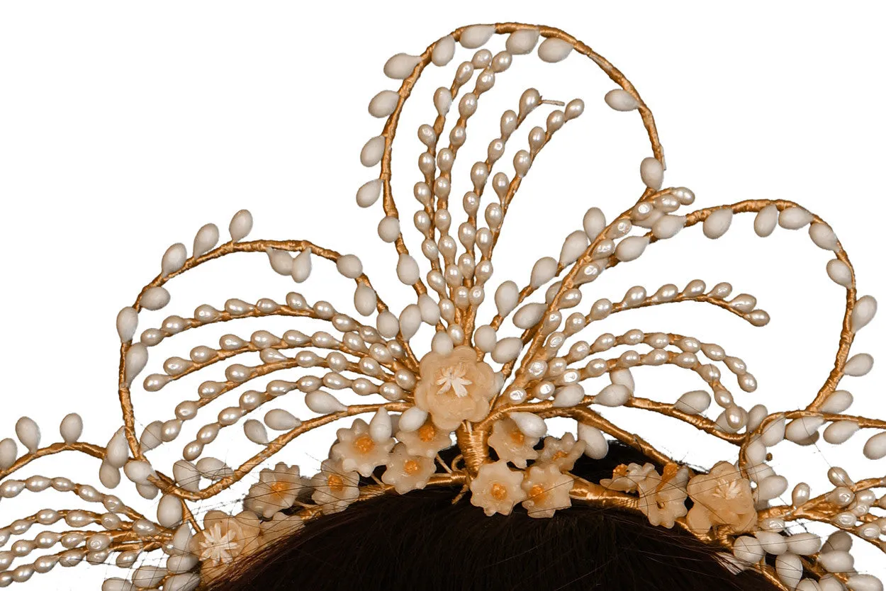 Vintage 1930s Wedding Wax Tiara Bridal Headpiece w Photo & Provenance