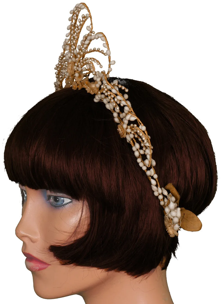 Vintage 1930s Wedding Wax Tiara Bridal Headpiece w Photo & Provenance